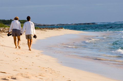 grounding earthing by walking barefoot on beach